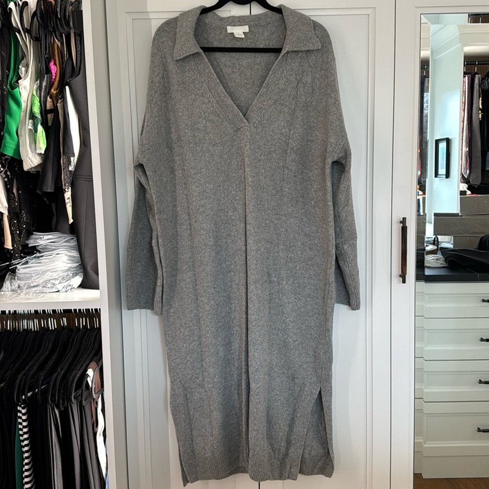 H&M V NECK SWEATER DRESS BEAUTIFUL SIZE L - Picture 2 of 5